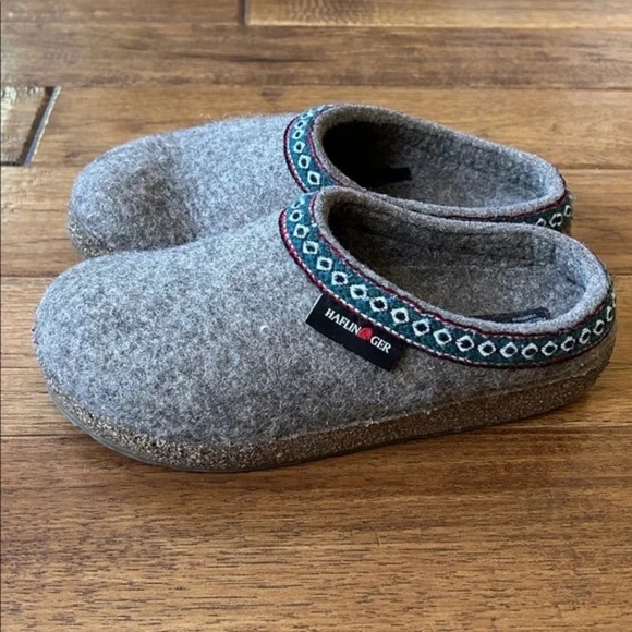Haflinger Wool Felt Grizzly GZ Clog Slippers House Shoes Earth Tan Size 36 - Picture 6 of 10